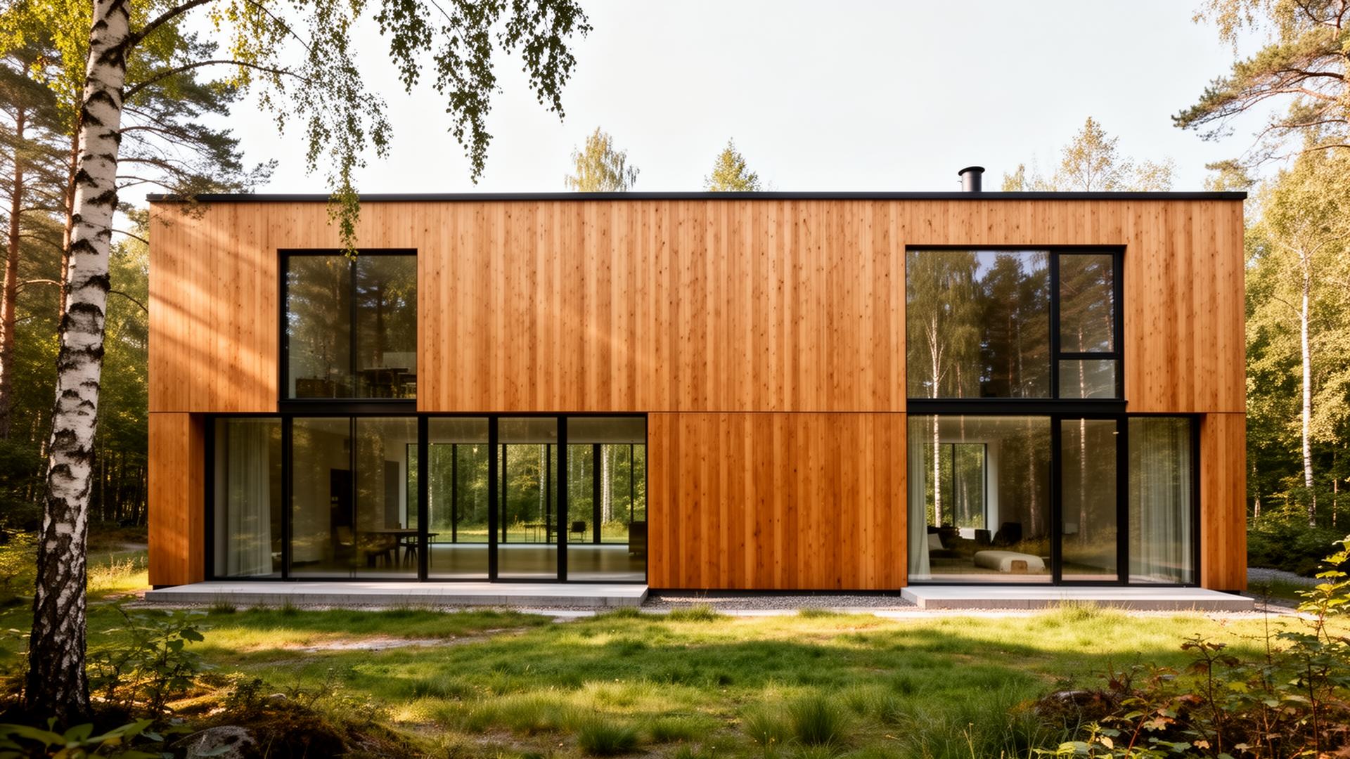 Casa de madera contemporánea abierta hacia el bosque