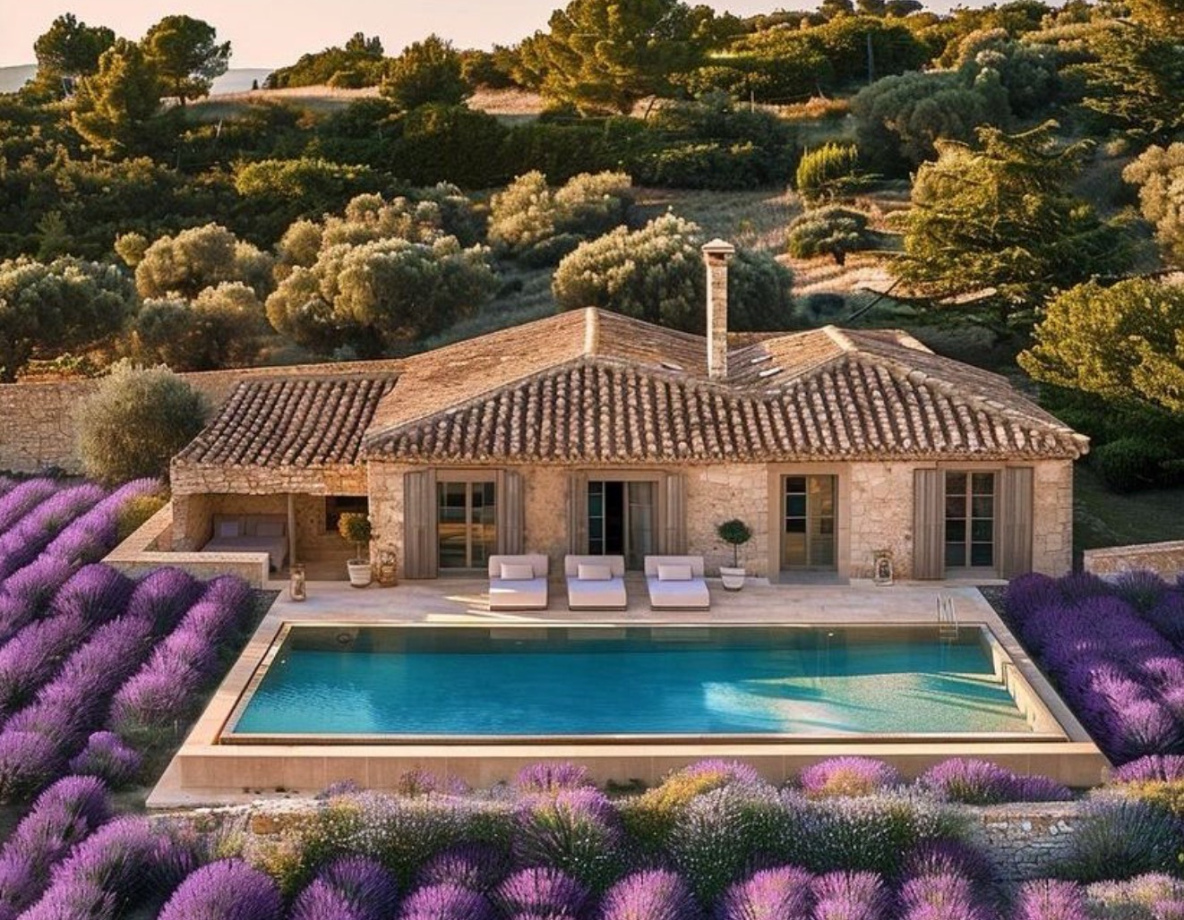 Vivienda mediterránea con porche y vegetación autóctona